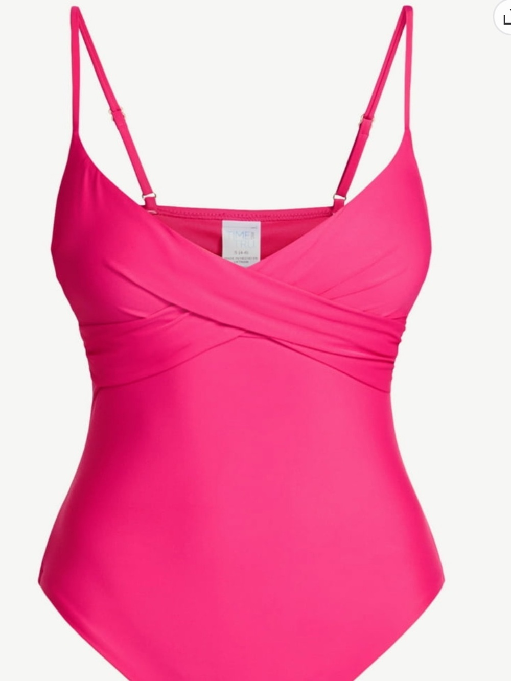 Time and Tru Women's Ruched Front One Piece Swimsuit